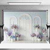 Lofaris Elegant Violet Floral Simple Door Wedding Backdrop